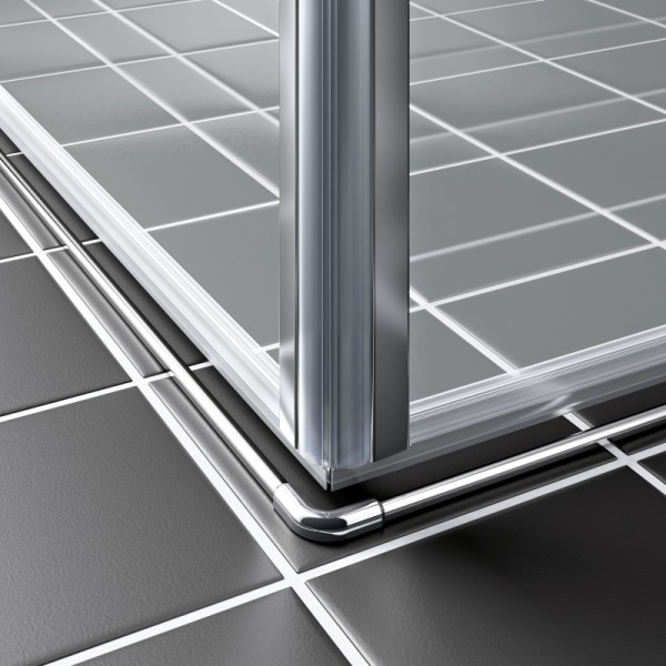 Kermi Eck-Halbteil rechts Liga 2CR 1230x1850, silber hochglanz, ESG klar, LI2CR12318VAK