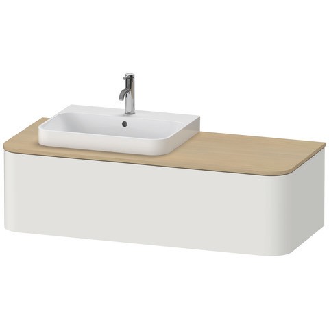 Duravit Happy D.2 Plus Konsolenwaschtischunterbau wandhängend Nordic Weiß Seidenmatt 1300x550x354 mm