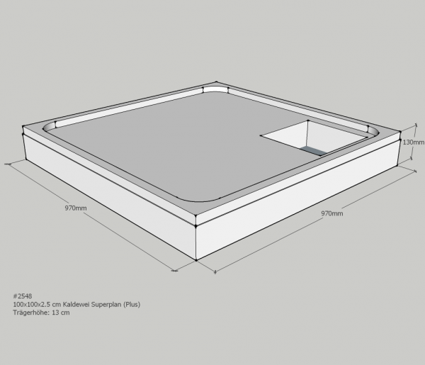 Neuesbad Wannenträger für Kaldewei Superplan 100x100x2,5