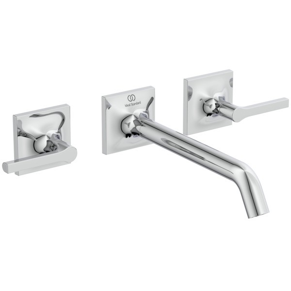 Ideal Standard Wand-Waschtischarmatur Joy Neo Ausladung 209mm Hebelgriffe Chrom, BD154AA