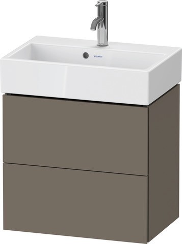 Duravit L-Cube Waschtischunterbau wandhängend Flanell Grau Seidenmatt 584x391x544 mm - LC621909090