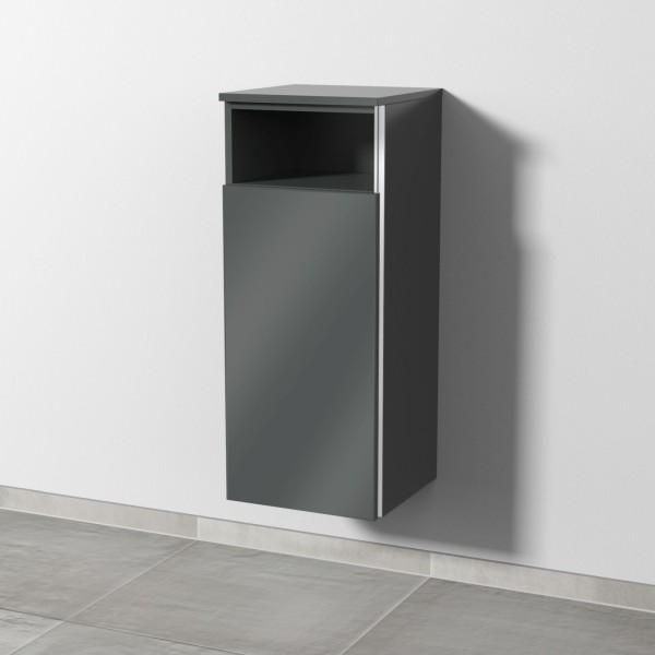 Sanipa 3way Mittelschrank mit 1 Tür und 1 offenem Fach, Anthrazit-Glanz, BS13279