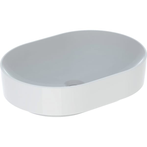 Geberit VariForm Aufsatz-Waschtisch, elliptisch 55x40cm, ohne Hahnloch, ohne Überlauf, KeraTect, 500