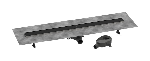 Hansgrohe Komplettset Duschrinne RainDrain Go 1000 rücks.beflies.Stand./flache Instal. mattschwarz,