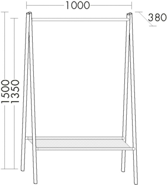 Burgbad Handtuchhalter Mya 1500x1000x380 Eiche Schwarz, HHRE100F3192