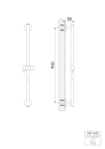Steinberg Brausestange einzeln 900mm zu 100 1601 S, 1001623S