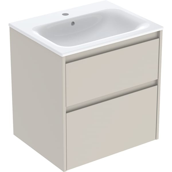 Geberit Renova Plan Set Möbelwaschtisch schmaler Rand, mit Unterschrank, zwei, 504039DB8