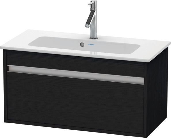 Duravit Ketho Waschtischunterbau wandhängend Eiche Schwarz Matt 800x385x410 mm - KT642301616