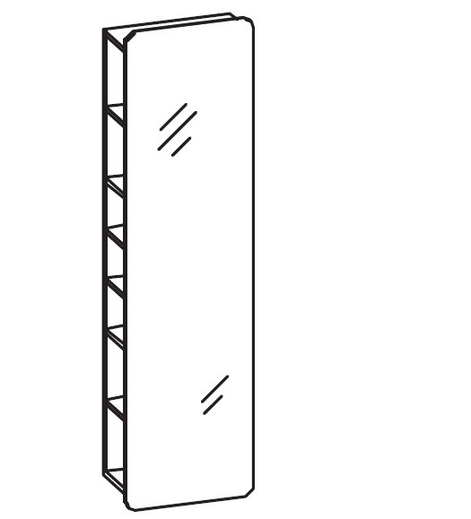 Artiqua 400 Spiegelregal, Weiß Glanz, 400-HSR-1-45-68 400-HSR-1-45-68