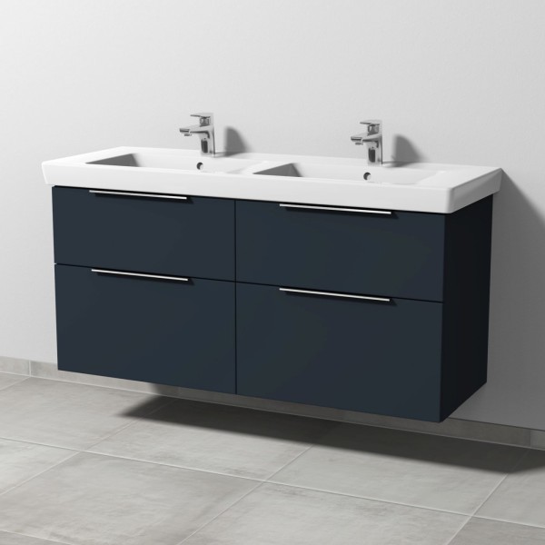 Sanipa 3way Waschtischunterbau zu Villeroy & Boch Subway 2.0 Waschtisch mit 4 Auszügen, Marine-Matt