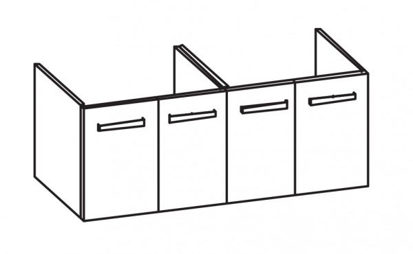 Artiqua 413 Waschtischunterschrank für Renova Plan 122130 Weiß Hochglanz Select, 413-WU4T-K12-7160-1