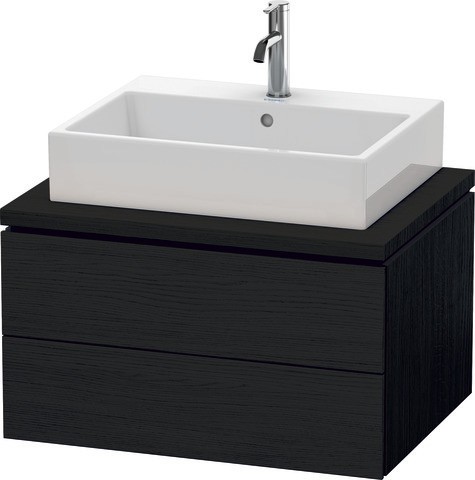 Duravit L-Cube Konsolenwaschtischunterbau wandhängend Eiche Schwarz Matt 720x547x400 mm - LC58160161