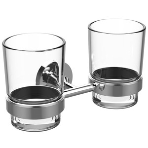 Ideal Standard doppelter Glashalter IOM, klarglas, Chrom, A9237AA