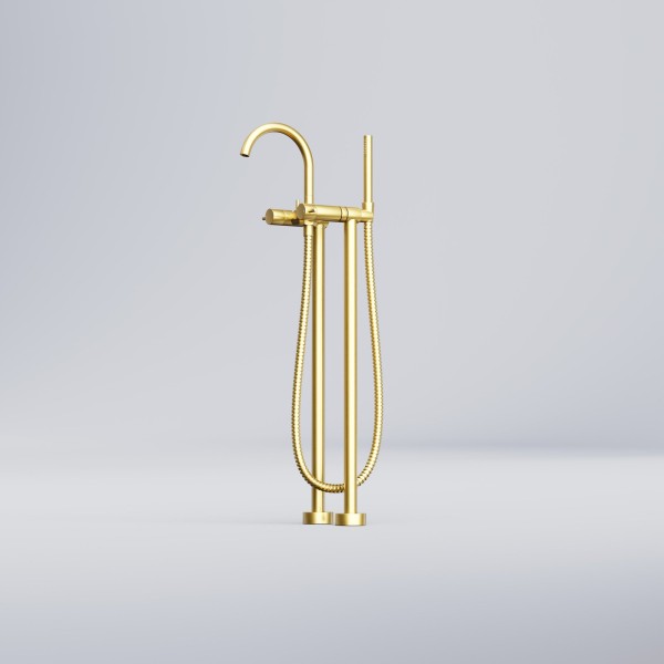 Steinberg Freistehende Wanne / Brause-Armatur, brushed gold, 100 1162 BG