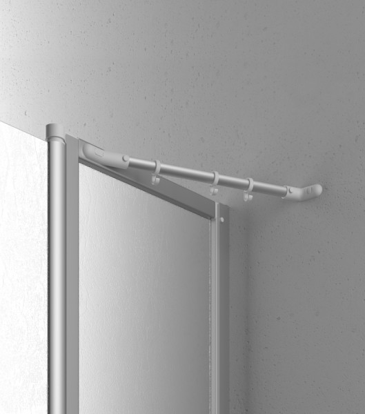 Kermi Eck-Halbteil rechts Nova 2000 ESR 0750x1750, weiss, Kunstglas Kerolan Fontana