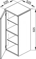 Bette Mod Highboard Bette Mod Highboard Halbhoch 1tür A li, 82,5x32,5x32,5 cm weiß Hochglanz, wand, RHA2-800