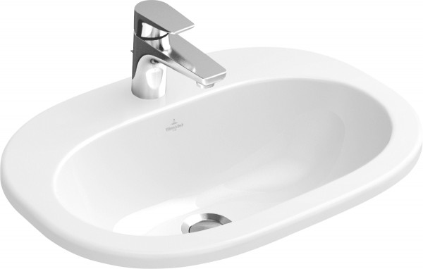 Villeroy & Boch Einbauwaschtisch O.novo, 416157R1, B: 560, T: 405 mm, Weiß Alpin CeramicPlus