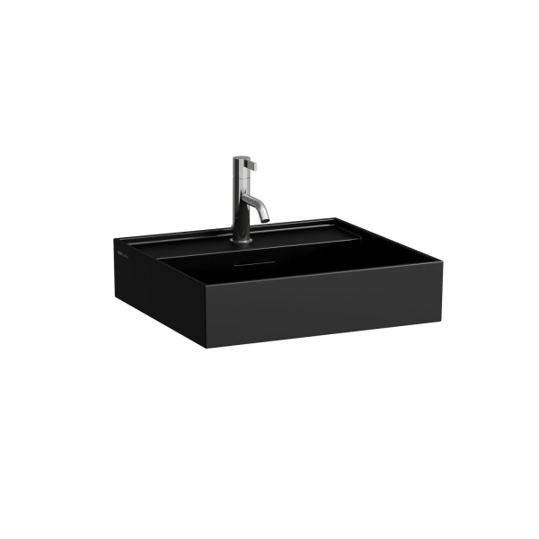 LAUFEN Waschtisch Kartell · LAUFEN 460x500x145, 1 Hahnloch, mit Überlauf, schwarz matt