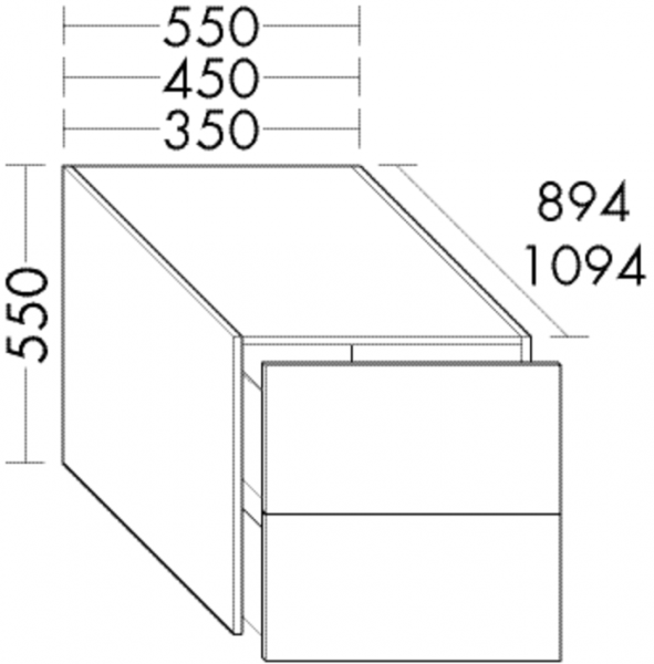 Burgbad Wannenmöbel Anthrazit Matt, SEVR035LF0091F1520