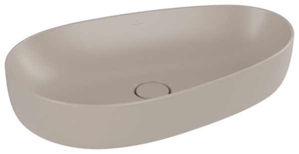 Villeroy & Boch Aufsatzwaschbecken Antao 650x400mm Asymmetrisch ohne Überlauf Almond CeramicPlus