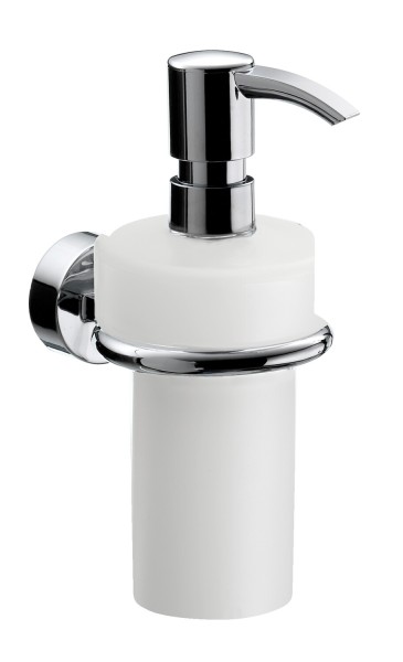 emco rondo 2 Seifenspender Behälter Kunstoff weiss, 245 ml Kunststoff pumpe chrom, chrom, 452100102