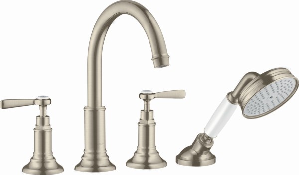 Hansgrohe 4-Loch Wannenarmatur Axor Montreux F-Set f.Wannenrand BN m.Hebelgriffen, 16550820 , 165508