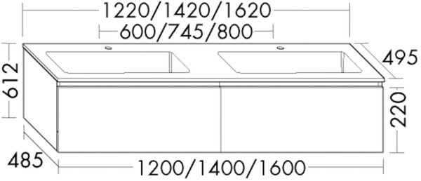 Burgbad Mineralguss Waschtisch-Set Lin20 Acryl/Lack Matt Sand Matt/Weiß Velvet, SGWD162F5376C0037