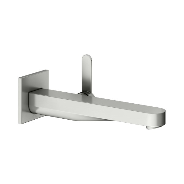 Keuco Waschtischarmatur IXMO 59516, eckig Wandmontage, 225 mm, Edelstahl-finish, 59516061302