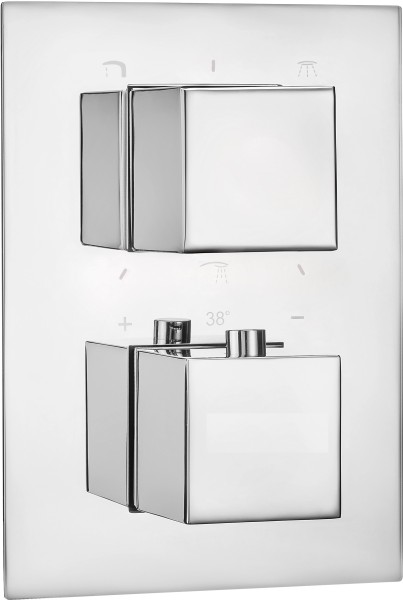Neuesbad Unterputz Thermostat Brausearmatur - eckig, Oberfläche: chrom