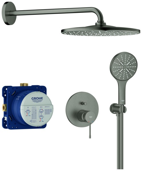 GROHE Unterputz-Duschsystem Essence 25287 2 WU KB RSH Mono 310 hard graphite gebürstet, 25287AL0