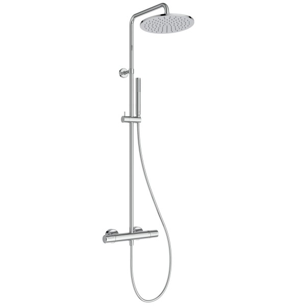 Ideal Standard Duschsystem Eco CTherm T25M mit Thermostat Stick-HB und runder Kopfbrause Chrom, A849