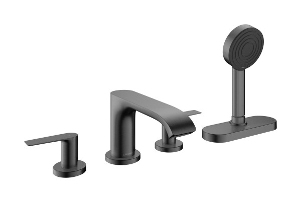 Hansgrohe Vivenis 4-Loch Wannenrandarmatur mit sBox, Brushed Black Chrome, 75444340