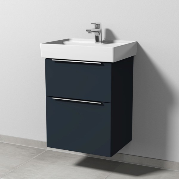 Sanipa 3way Waschtischunterbau zu Villeroy & Boch Collaro Waschtisch mit 2 Auszügen, Marine-Matt