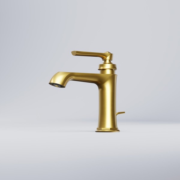 Steinberg Serie 350 Waschtischarmatur mit Ablaufgarnitur, mit Flexschläuchen 3/8", brushed gold, 350