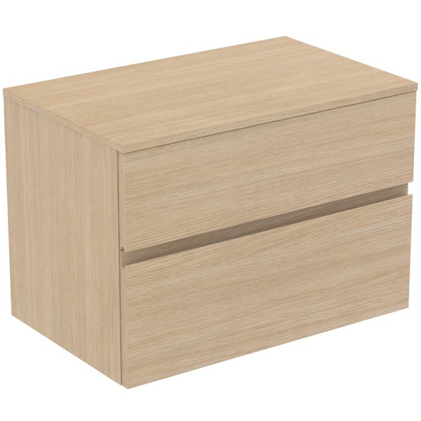 Ideal Standard Waschtischunterschrank Finesse o.Ausschnitt 802x505x558mm 2 Auszüge Eiche weiss, E343