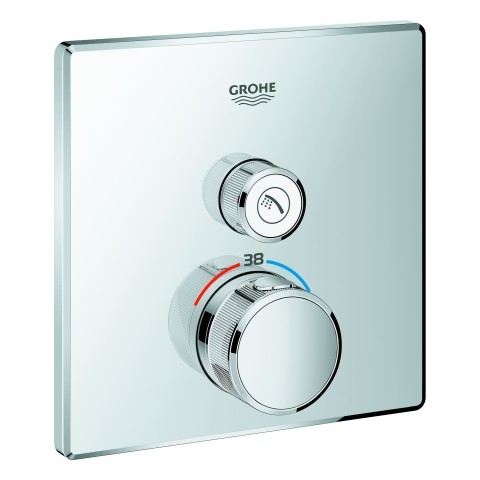 Grohe Thermostat Grohtherm SmartControl 29123 eckig FMS ein Absperrventil chrom, 29123000