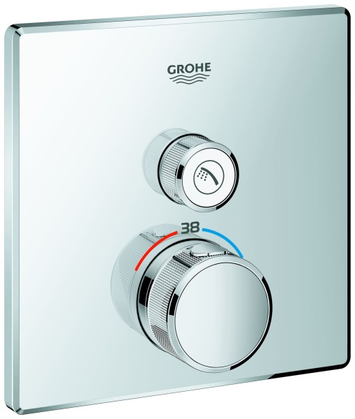 Grohe Thermostat Grohtherm SmartControl 29123 eckig FMS ein Absperrventil chrom, 29123000