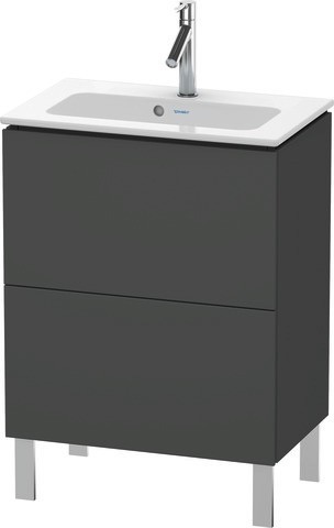 Duravit L-Cube Waschtischunterbau bodenstehend Graphit Matt 620x391x704 mm - LC6673049490E00