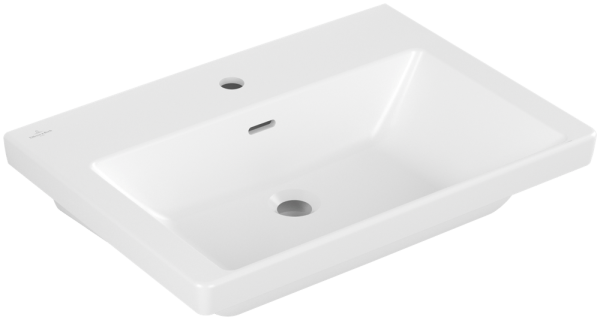 Villeroy & Boch Subway 3.0 Schrankwaschtisch, 650 x 470 x 165 mm, Stone White CeramicPlus, mit Überl