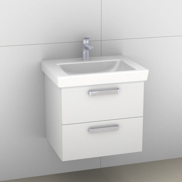 Artiqua 414 Waschtischunterschrank für Subway 2.0 7113F1 Weiß Hochglanz, 414-WU2L-V63-7016-68