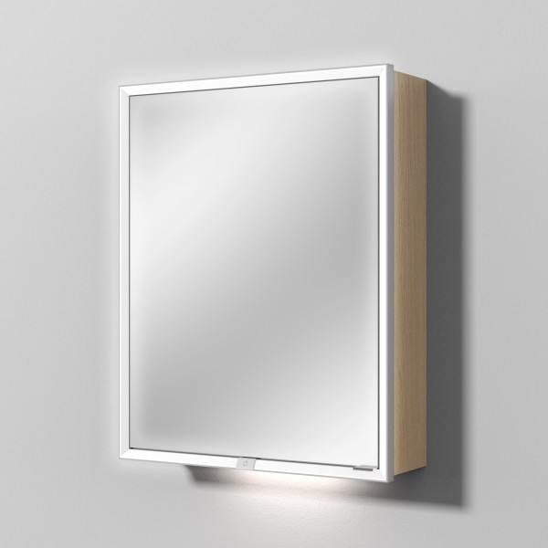 Sanipa Reflection Spiegelschrank MILO 60 mit LED-Beleuchtung, Eiche-Nordic, AU03048
