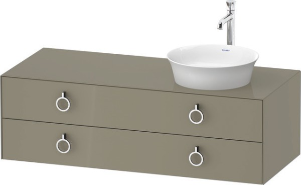 Duravit White Tulip Konsolenwaschtischunterbau wandhängend Stein Grau Hochglanz 1300x550x408 mm - WT
