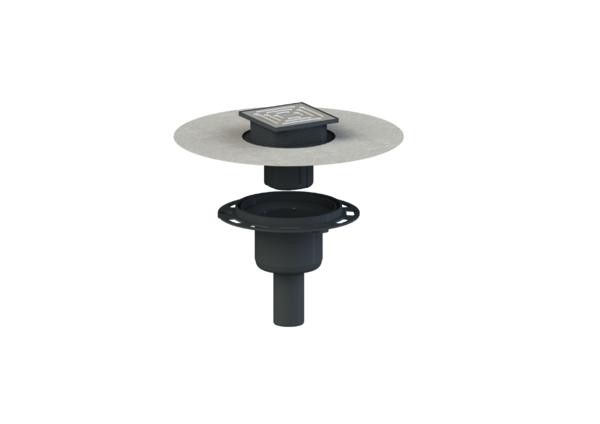 Dallmer Bodenablauf DallDrain Pure senkr. OM, DN 50, 120 x 120 mm DN 50120 x 120 mm, 517692