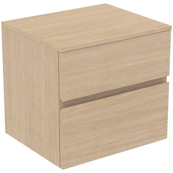 Ideal Standard Waschtischunterschrank Finesse o.Ausschnitt 602x505x558mm 2 Auszüge Eiche weiss, E343