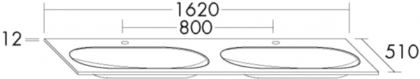Burgbad Glas-Waschtisch Glas Matt variabel Weiß Matt, GWBB162A0066