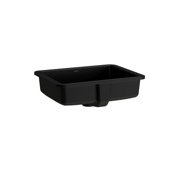 LAUFEN Einbau-Waschtisch von unten SAVOY 395x500x170 re-eckig o. Hl. m. Ül schwarz matt, H8189487161