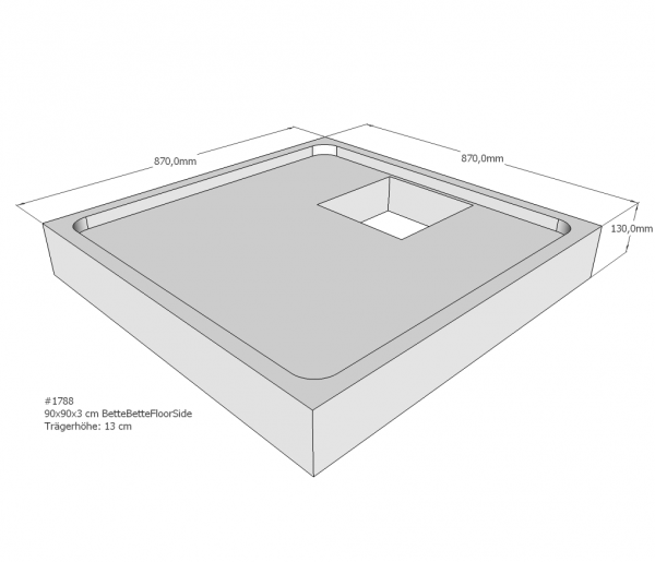 Neuesbad Wannenträger für Bette Floor Side 900x900