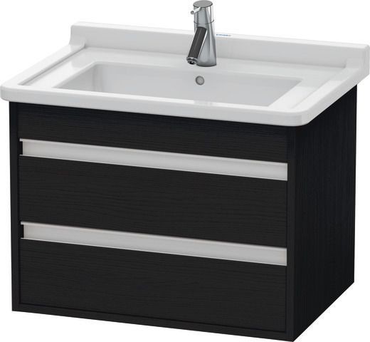 Duravit Ketho Waschtischunterbau wandhängend Eiche Schwarz Matt 650x455x480 mm - KT664301616