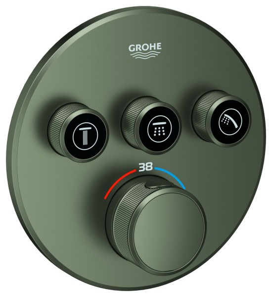 GROHE Thermostat Grohtherm SmartControl 29121 rund 3 ASV satin graphite, 29121MG0
