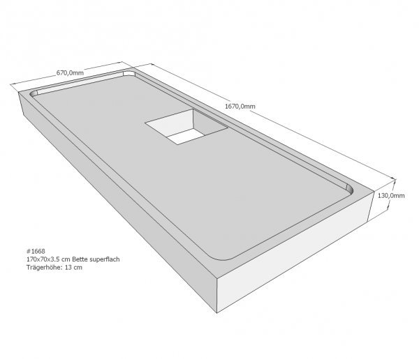 Neuesbad Wannenträger für Bette superflach 170x70x3,5